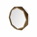 Homeroots 32 in. Octagon Wooden Frame Wall Mirror 376397